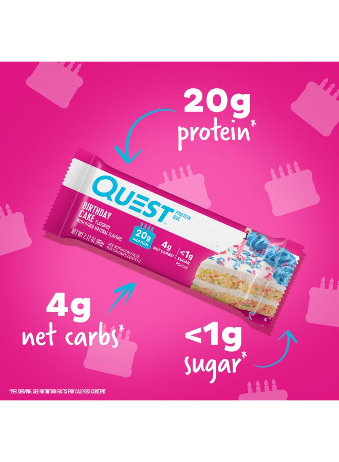 Quest Nutrition Birthday Cake Protein Bars, High Protein, Low Carb, Gluten Free, Keto Friendly, 12 Count