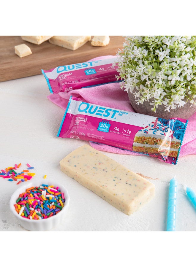 Quest Nutrition Birthday Cake Protein Bars, High Protein, Low Carb, Gluten Free, Keto Friendly, 12 Count