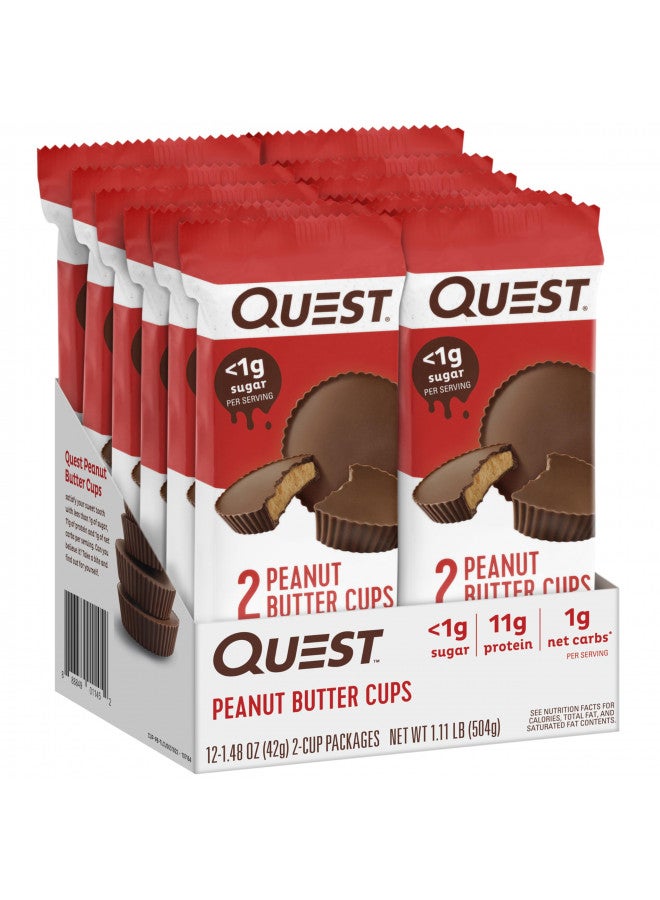 Quest Nutrition High Protein Low Carb, Gluten Free, Keto Friendly, Peanut Butter Cups, 12 Count (Pack of 1) (total- 17.76 Ounce)