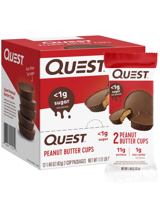 Quest Nutrition High Protein Low Carb, Gluten Free, Keto Friendly, Peanut Butter Cups, 12 Count (Pack of 1) (total- 17.76 Ounce)