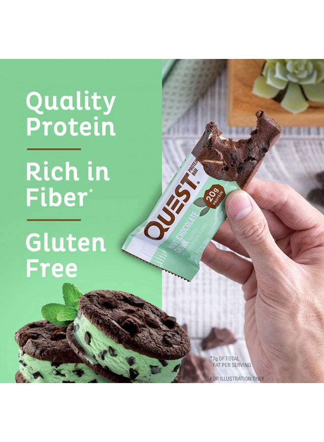 Quest Nutrition Mint Chocolate Chunk Protein Bars, High Protein, Low Carb, Gluten Free, Keto Friendly, 12 Count