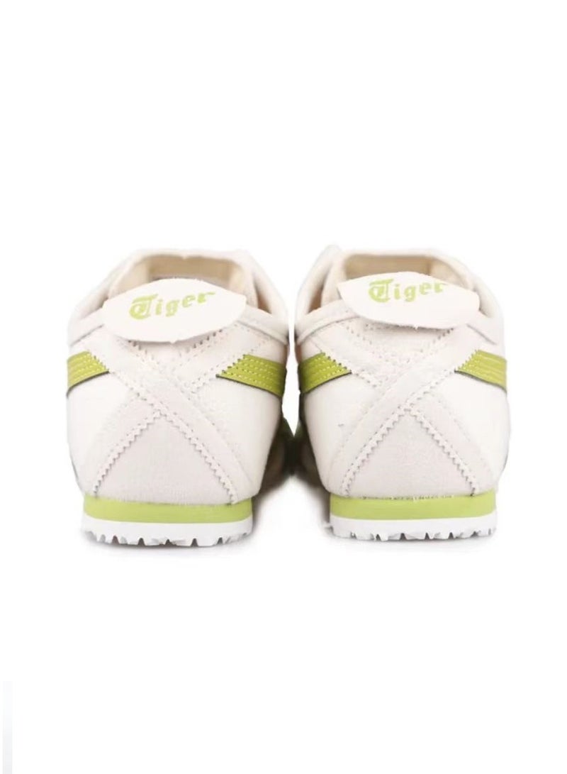 Men and Women MEXICO 66 Slip-On Canvas Casual Shoes Beige/Light Green