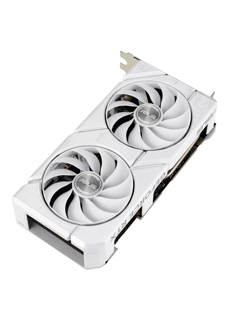 Dual GeForce RTX 4060 EVO White OC Edition Graphics Card, 8GB GDDR6 128-bit Memory, 2535 MHz OC Boost Clock, 17 Gbps Memory Speed, PCI E 4.0, DisplayPort 1.4a / HDMI 2.1a | 90YV0JCB-M0NA00 White