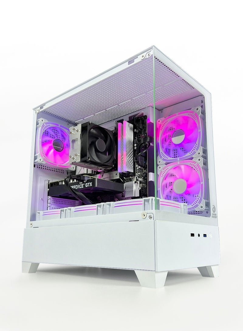 Nova Air m-ATX Computer Gaming PC Case - 180 degrees Panoramic design without barrier | Tempered Glass walls | 6 RGB Fans with Color Controller | 240mm Radiator Support | Mid Tower Computer Case | USB 3.0 Input/Output Port | 2 Magnet Dust Filter.