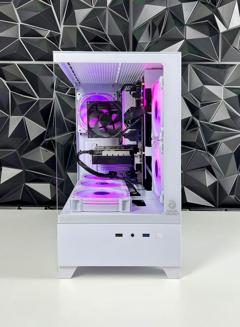 Nova Air m-ATX Computer Gaming PC Case - 180 degrees Panoramic design without barrier | Tempered Glass walls | 6 RGB Fans with Color Controller | 240mm Radiator Support | Mid Tower Computer Case | USB 3.0 Input/Output Port | 2 Magnet Dust Filter.