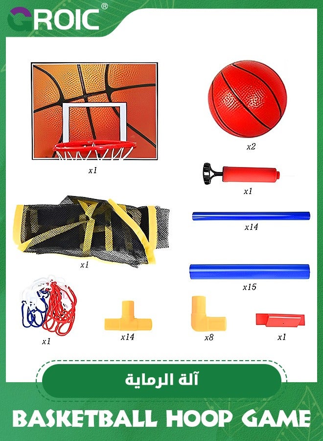 Arcade Basketball Game Set with Balls and Hoop for Kids,Basketball Hoop Game Set,Indoor Outdoor Basketball Goal Toy,Adjustable Height Basketball Stand