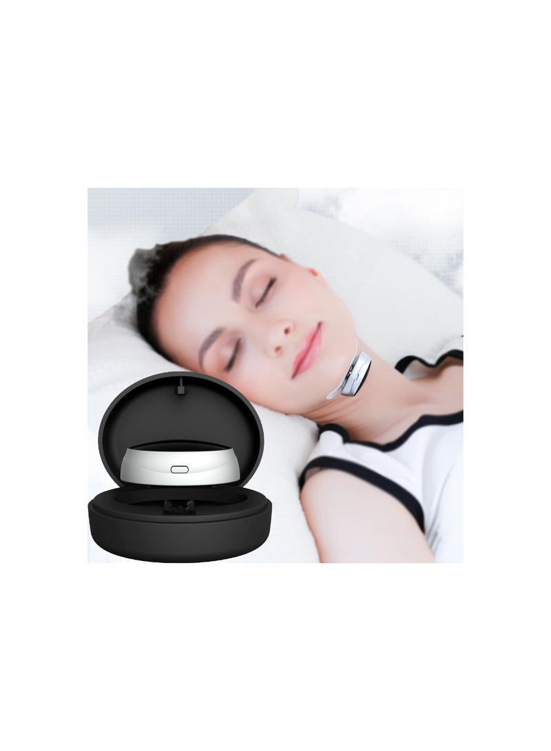 Smart Throat Anti-Snoring Device: Electric Massage Snore Stopper for Sleep Apnea, Mute Muscle Tightening Chin Strap for Office, Airplane, and Dormitory Use.