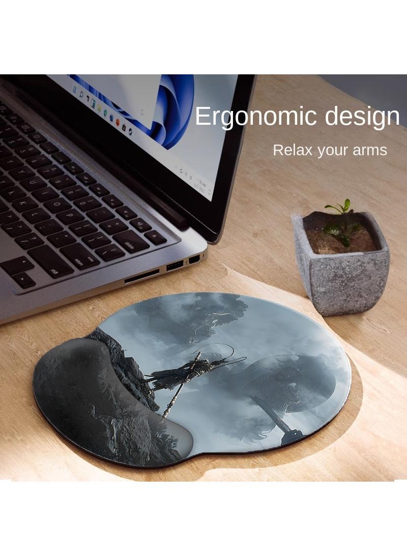 Black Myth Wukong Enlarged Superfine Fiber Soft Smooth Memory Foam Ergonomic Mouse Pad Keyboard Wrist Rest Comfortable for Desktop Laptop Mac or Gaming Stress Free Typing