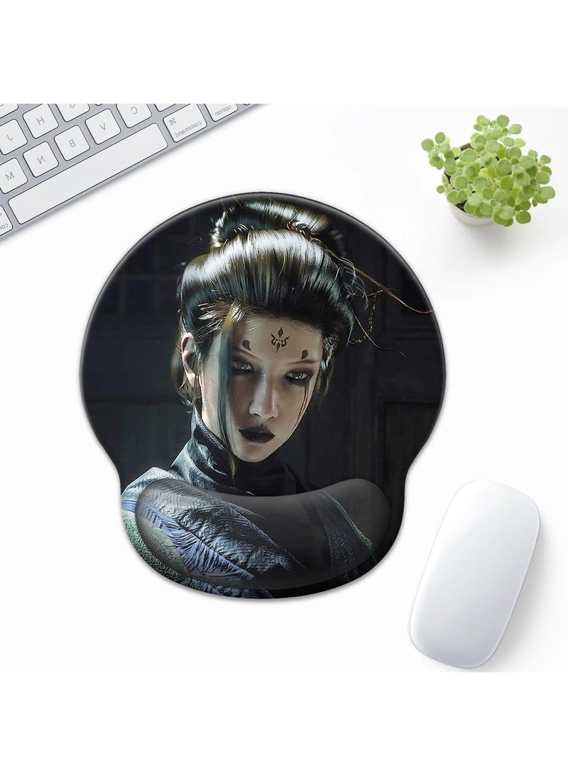 Black Myth Wukong Enlarged Superfine Fiber Soft Smooth Memory Foam Ergonomic Mouse Pad Keyboard Wrist Rest Comfortable for Desktop Laptop Mac or Gaming Stress Free Typing