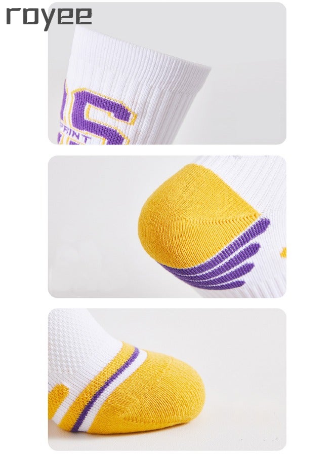 3 Pairs of Men's Basketball Cotton Socks,  Thickened Long Tube Socks, Comfortable and Breathable, Odor Proof, Anti Slip, Antibacterial, and Sweat Absorbing