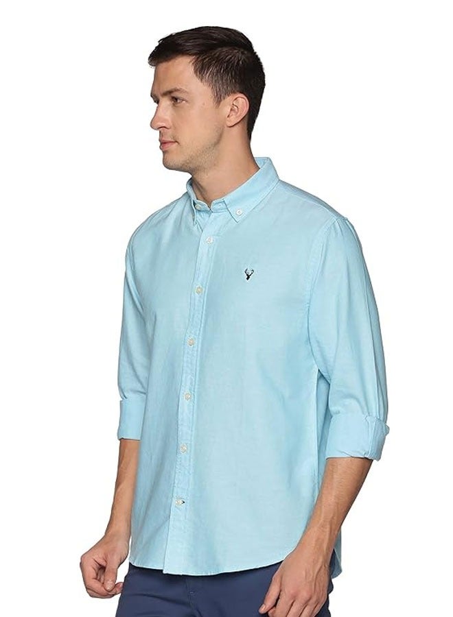 Men's Button Down Slim Fit, Casual Style semi Shirt Dressing | Long Sleeve | Smart Fit Cuff - Sea Green