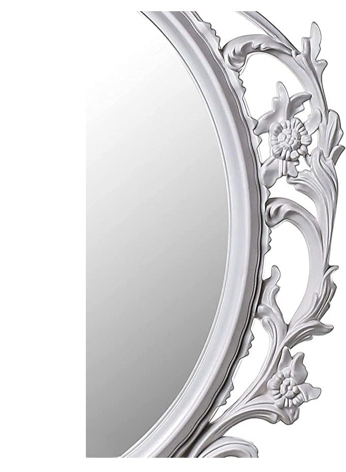 FFD Elegant European Oval Wall Mirror - Vintage Gold Framed Decorative Mirror for Living Room, Bedroom, and Entryway