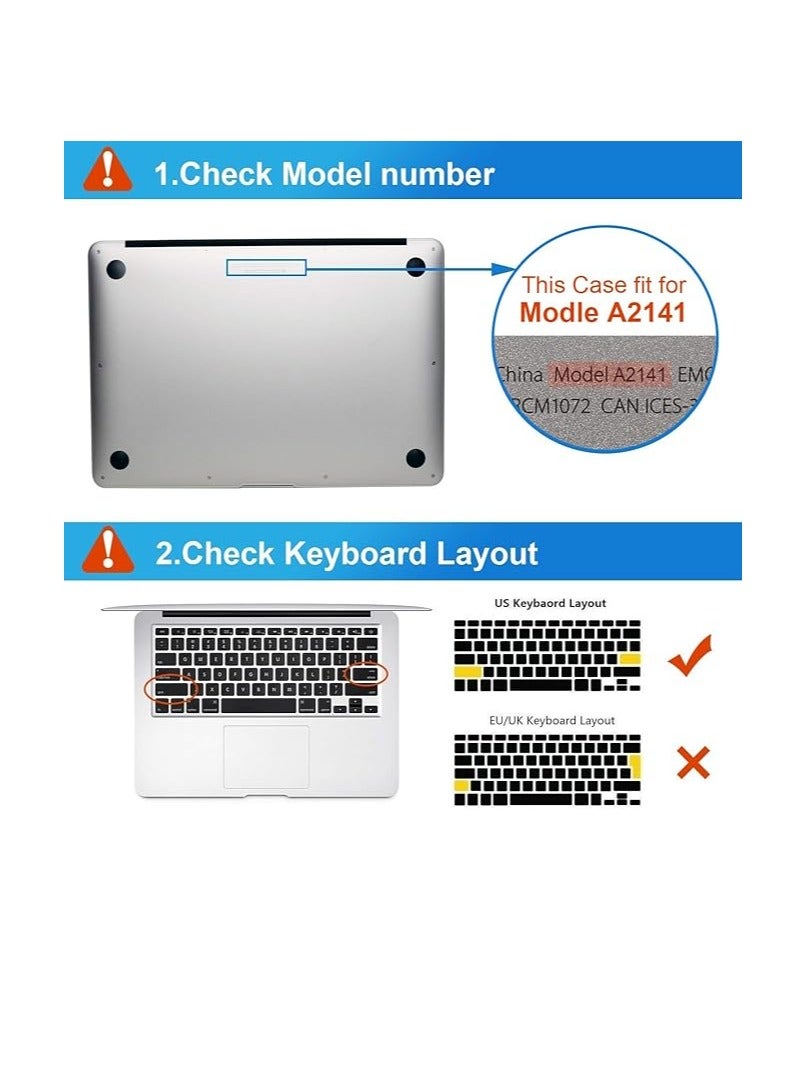 MacBook Pro 16 inch Case 2019/2020 Release A2485 with Touch Bar Plastic Hard Shell Case US Layout Keyboard Cover & Screen Protector Compatible Only with MacBook Pro 16 Crystal Clear