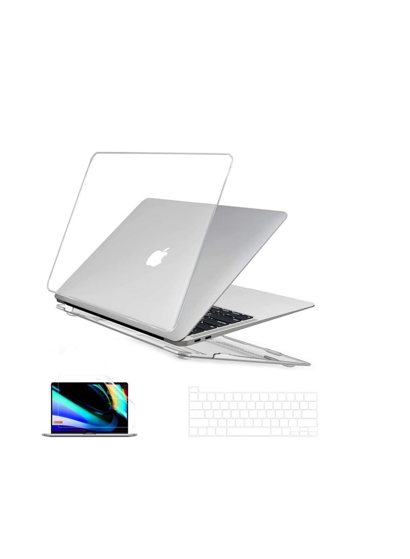 MacBook Pro 16 inch Case 2019/2020 Release A2485 with Touch Bar Plastic Hard Shell Case US Layout Keyboard Cover & Screen Protector Compatible Only with MacBook Pro 16 Crystal Clear