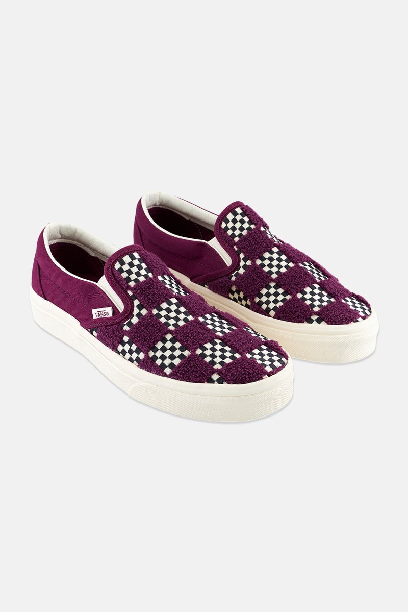 Men Classic Slip On Shoes, Purple/White Combo