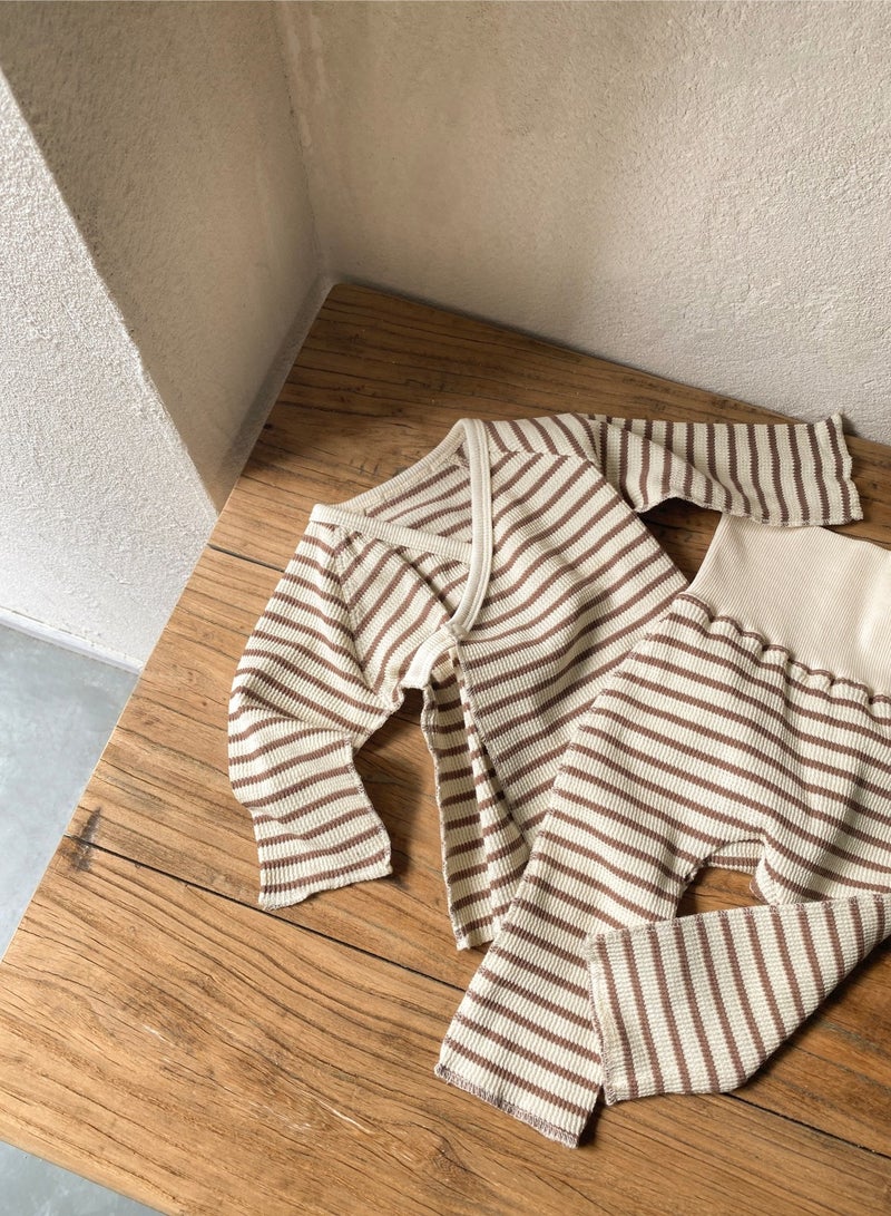 Baby Soft Breathable Cotton Long-Sleeved Two-Piece Suit