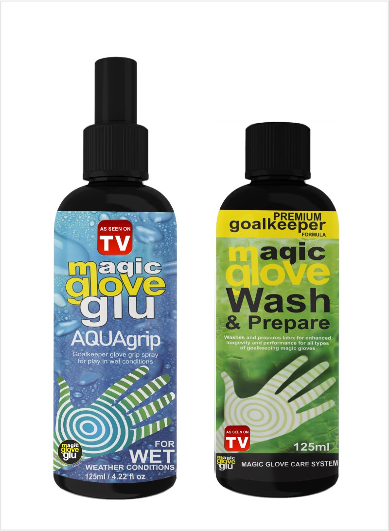 Magic gloveglu Ultimate Glove Care Kit, Glove Glue Grip Spary , and Wash Combo 2x125ml