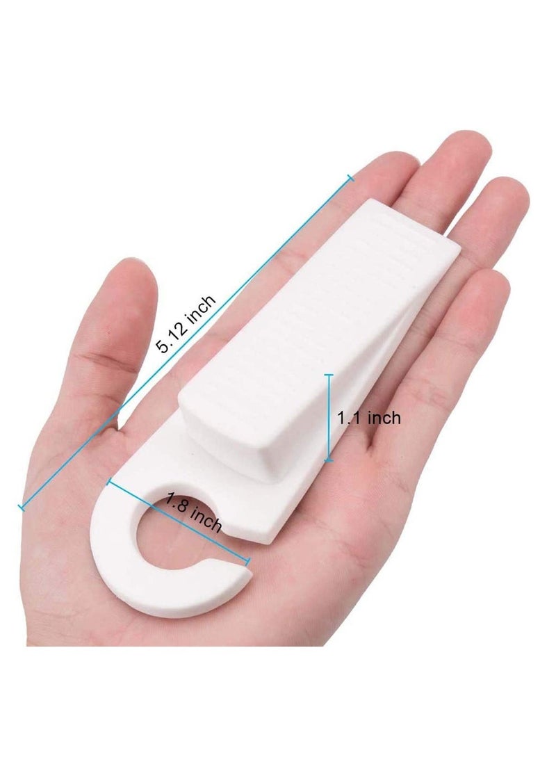 Door Stopper,  Rubber Hook Type Door Stopper, Door Stop Works on All Floor Surfaces, Control The Size of The Door Gaps and Prevent The Lock Outs,1 Inch Thick, 2 Pack White