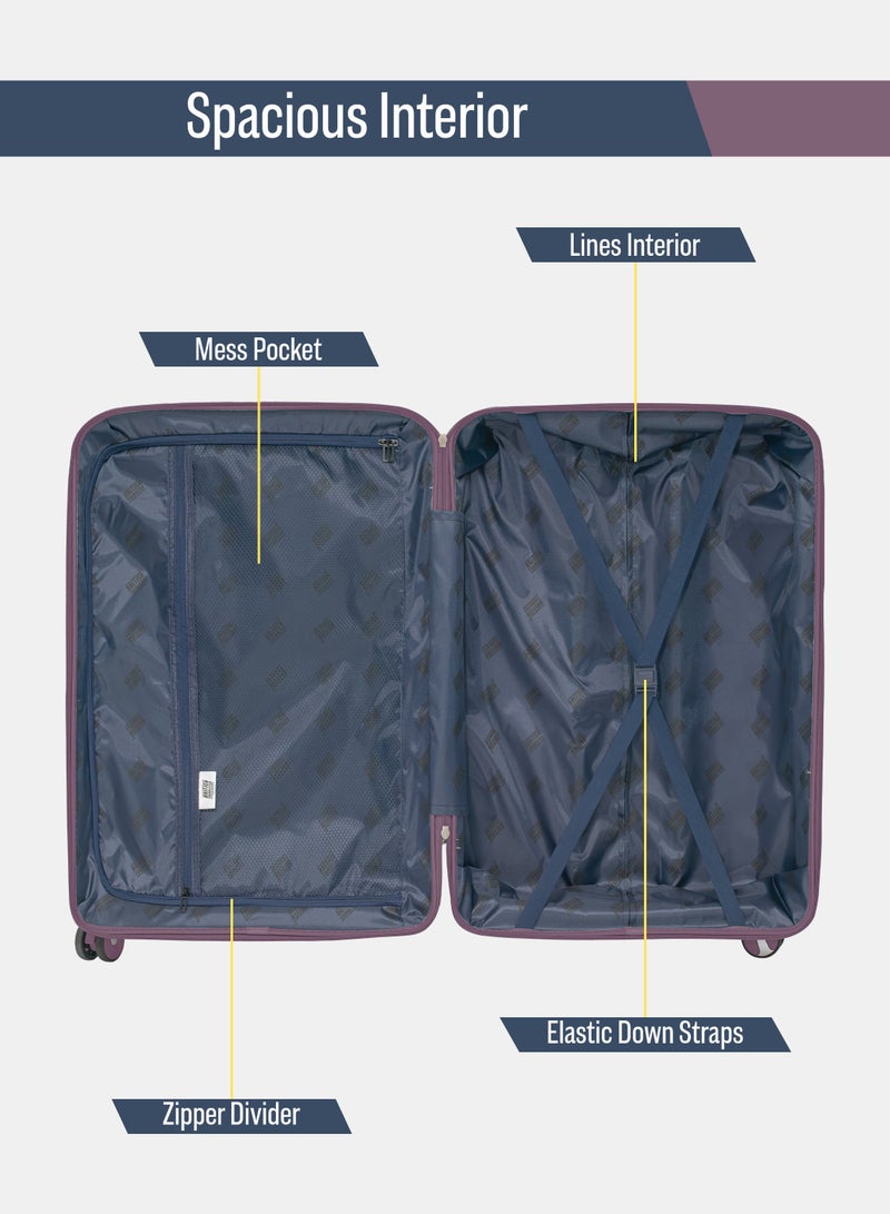 3 Piece Polypropelene Hardside Spinner Luggage Trolley Set 20/24/28 Inch Blue