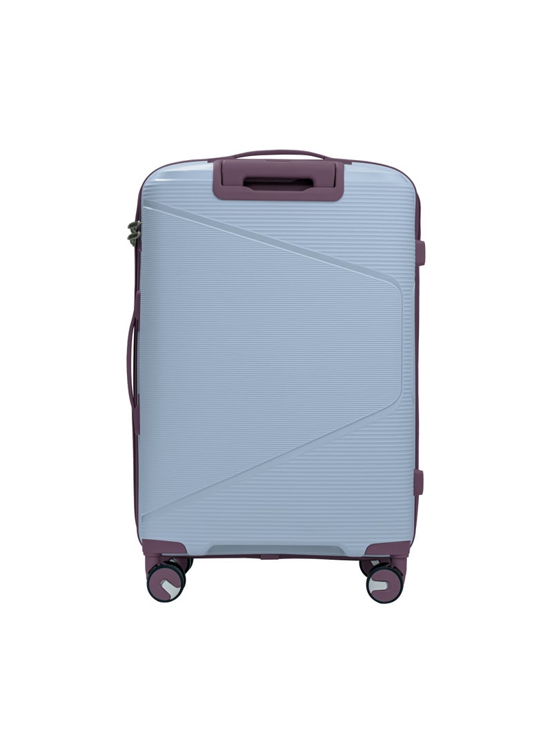 3 Piece Polypropelene Hardside Spinner Luggage Trolley Set 20/24/28 Inch Blue