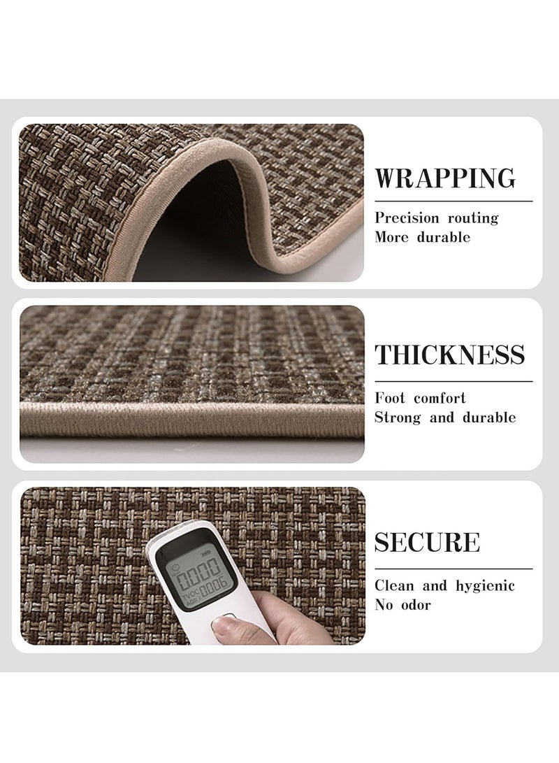 2-Piece Kitchen Floor Mats Non-Slip, Woven Kitchen Floor Mats Absorb Water in Front of Sink, 45*120cm+45*70cm Durable Waterproof Washable Kitchen Floor Mats