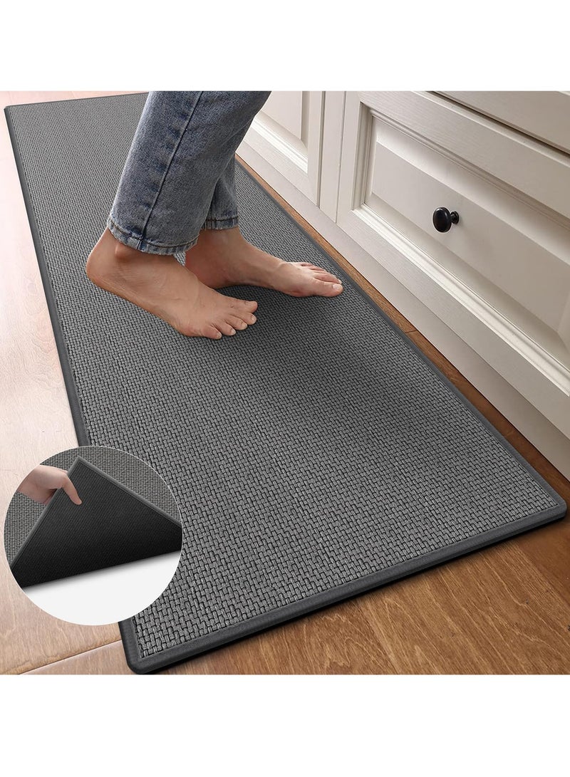 2-Piece Kitchen Floor Mats Non-Slip, Woven Kitchen Floor Mats Absorb Water in Front of Sink, 45*120cm+45*70cm Durable Waterproof Washable Kitchen Floor Mats