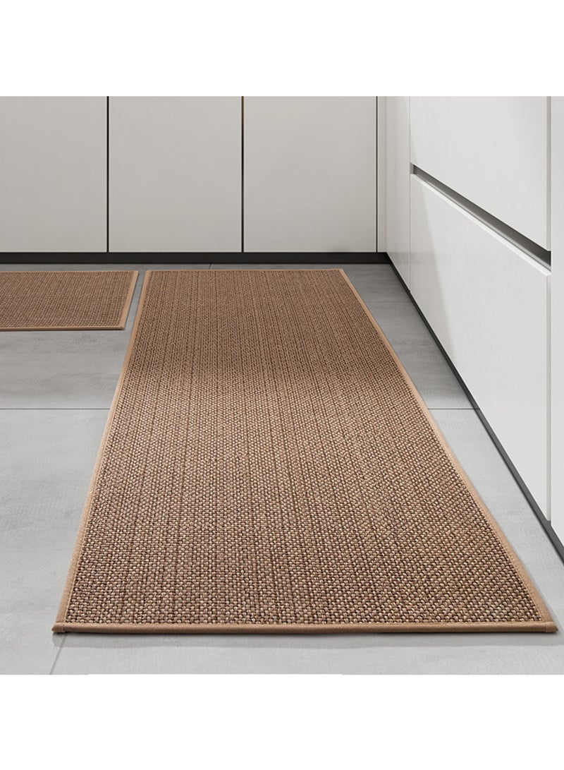 2-Piece Kitchen Floor Mats Non-Slip, Woven Kitchen Floor Mats Absorb Water in Front of Sink, 45*120cm+45*70cm Durable Waterproof Washable Kitchen Floor Mats