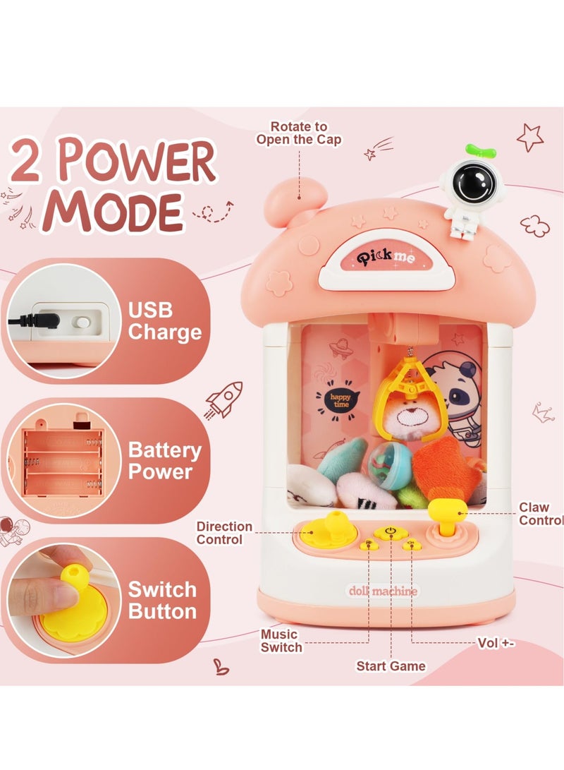 Machine for Kids, Electronic Pink Cool Fun Things Small Toys, Mini Claw Machine Vending Machines Candy Grabber, Suitable for Birthday Gifts for Kids