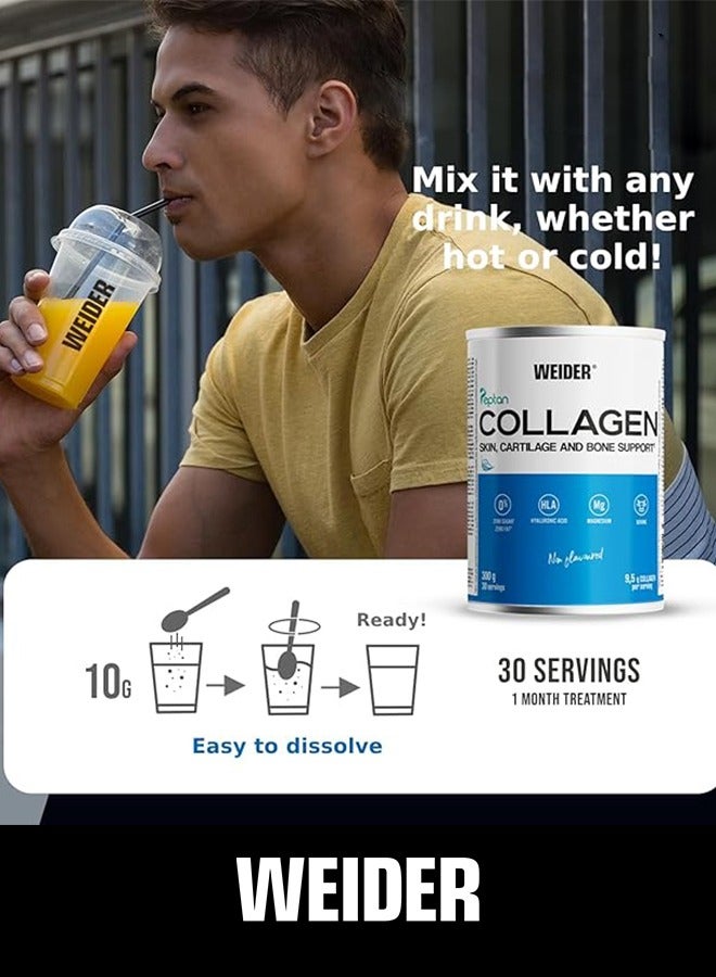 Collagen Peptan Skin, Cartilage and Bone Support, Zero Sugar, Zero Fat 9.5g Collagen per servings, 300 Grams - Non Flavoured