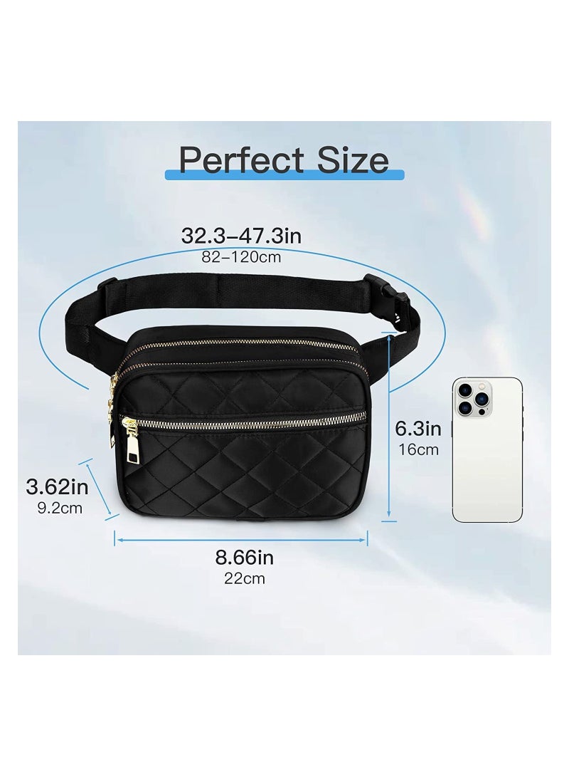 Fashionable Crossbody Belt Bags for Men and Women, Multi-Pocket Adjustable Design, Ideal for Travel, Hiking, Cycling, and Running, Convenient Phone Carrying Solution