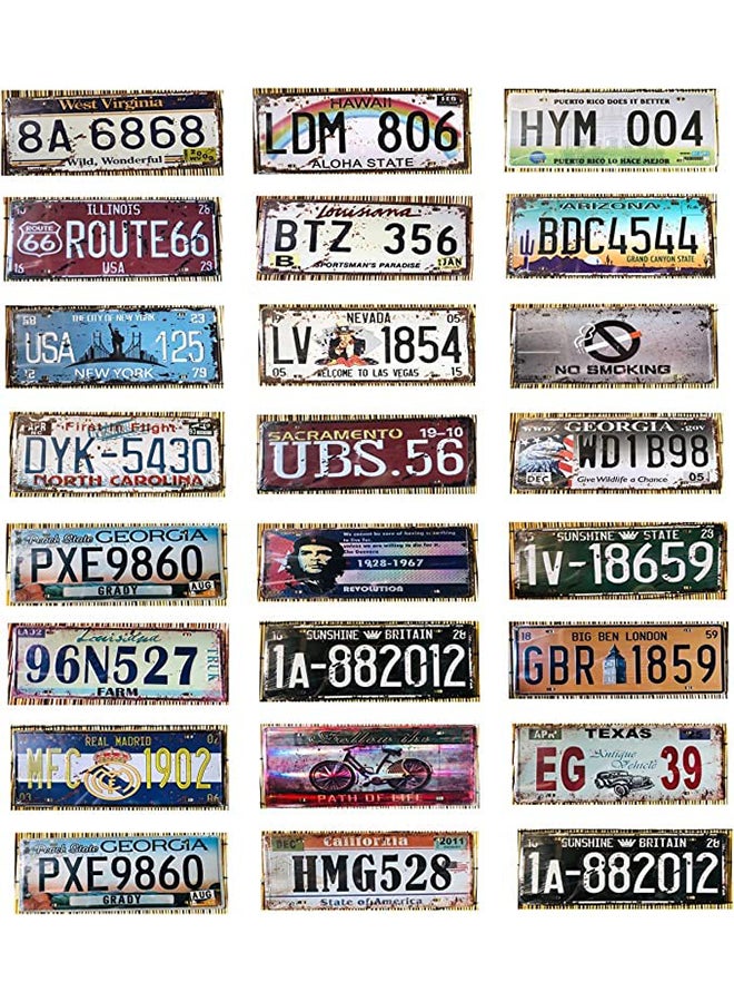 Hometaste Wall Decorative Metal Plate Metal Wall Plate Wall Plate Metal Art Tin Sign Plaqui Print Poster Car Plate Plaque Decals Modern Design Painted Car Plate Tin Metal Wall Art Signs (30 Pieces )