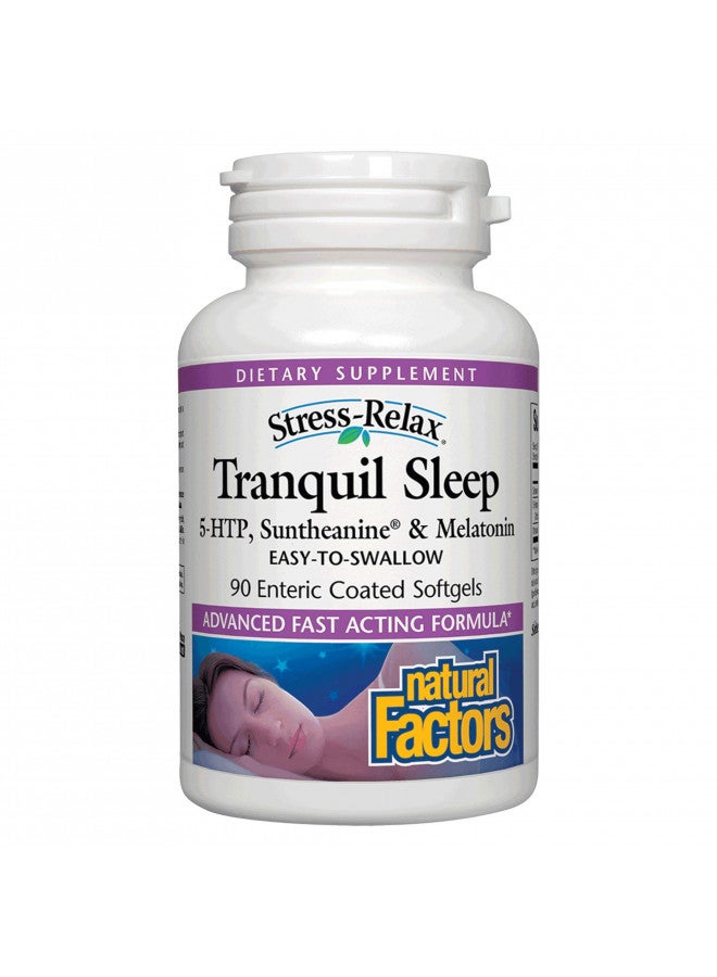 Stress-Relax Tranquil Sleep by Natural Factors, Sleep Aid with Suntheanine L-Theanine, 5-HTP, Melatonin, 90 Softgels