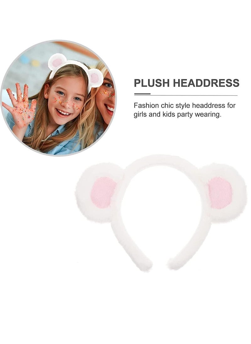 3 Pack Fluffy Bear Ears Headband lovely Animal Ears Hairdband Headwear Fun Shower Makeup Hair Hoop for Girls Womens