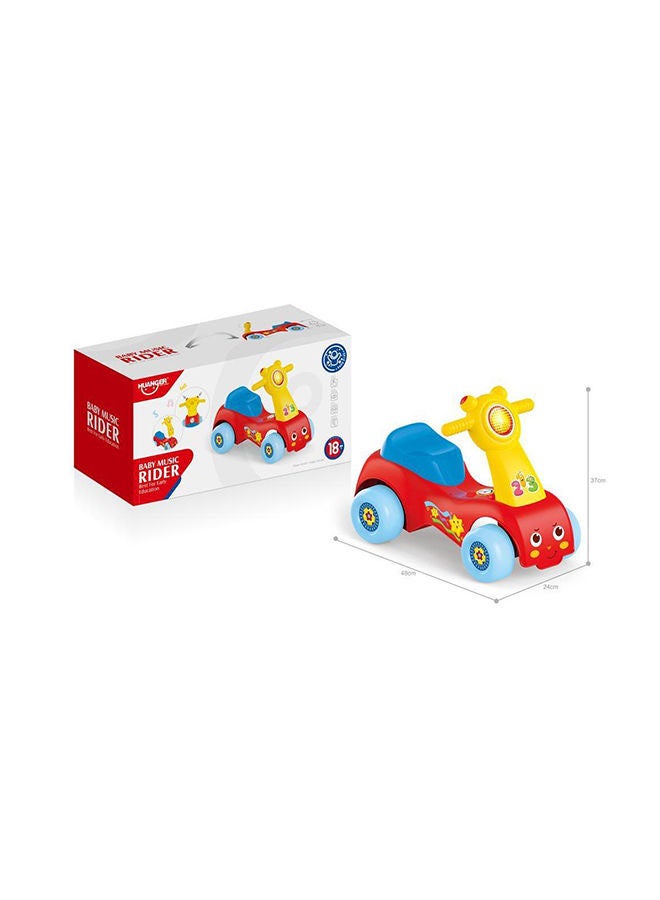 Stylish Baby Music Rider Toy Car For Kids Development Durable And Sturdy 48x24x37cm