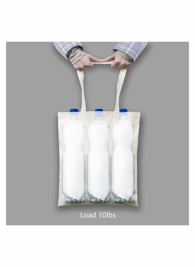 5 Pack Economical Cotton Tote Bag, Lightweight Medium Reusable Grocery Shopping Cloth Bags, Suitable for DIY, Advertising, Promotion, Gift, Giveaway, Activity (Beige)