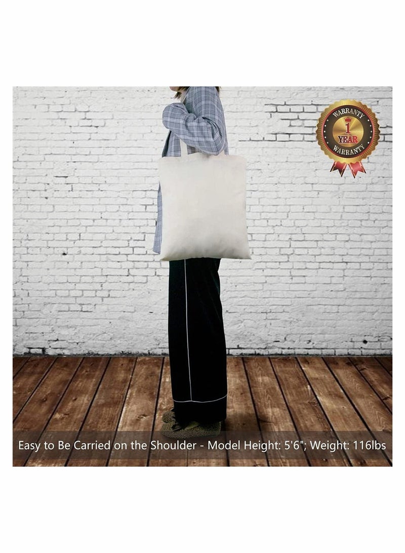 5 Pack Economical Cotton Tote Bag, Lightweight Medium Reusable Grocery Shopping Cloth Bags, Suitable for DIY, Advertising, Promotion, Gift, Giveaway, Activity (Beige)