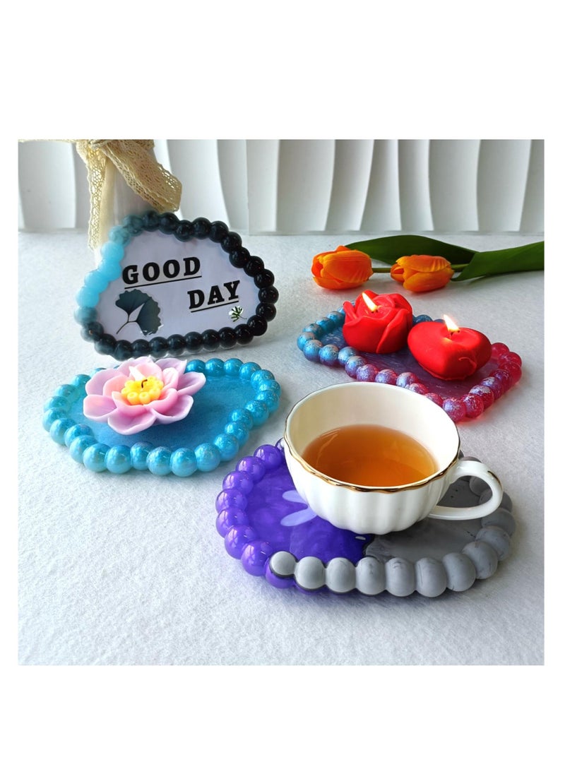 Thickened Resin Coaster Molds, 3 Pcs Durable Epoxy Molds Set, Silicone Coaster Molds for Epoxy Resin, Bubble Resin Tray Molds for DIY Crafts, Jewelry Tray, Home Decor, Gifts