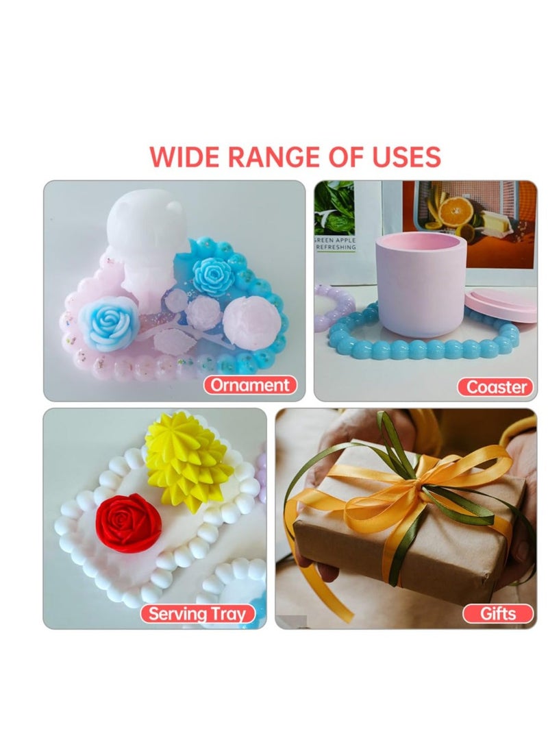 Thickened Resin Coaster Molds, 3 Pcs Durable Epoxy Molds Set, Silicone Coaster Molds for Epoxy Resin, Bubble Resin Tray Molds for DIY Crafts, Jewelry Tray, Home Decor, Gifts