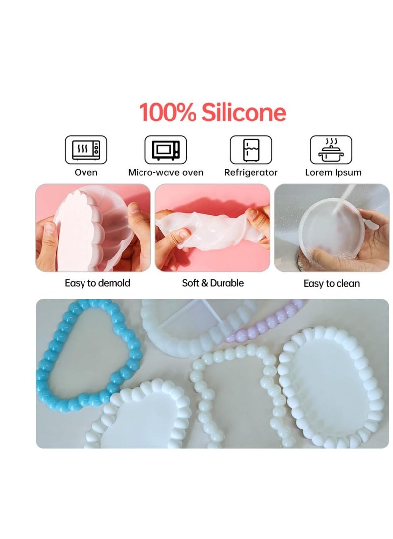 Thickened Resin Coaster Molds, 3 Pcs Durable Epoxy Molds Set, Silicone Coaster Molds for Epoxy Resin, Bubble Resin Tray Molds for DIY Crafts, Jewelry Tray, Home Decor, Gifts