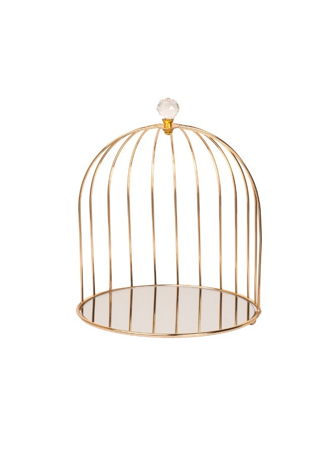 Metal Cage Stand with Mirror Layer - Ideal for Display, Home Décor & Event Use