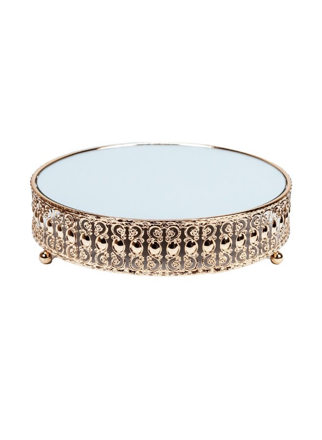 Elegant Glass Tray on Metal Stand - Perfect for Decorative Display or Serving