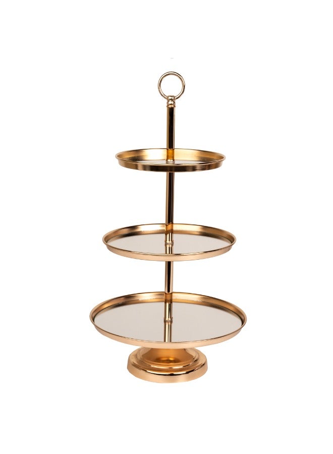 Elegant Metal Tray with 3 Mirror Layers - Ideal for Home Décor, Display & Serving