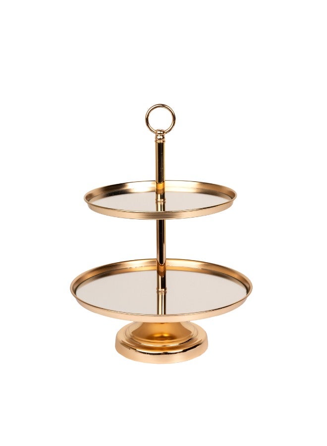 Stylish Metal Tray with 2 Mirror Layers - Perfect for Home Décor & Decorative Use