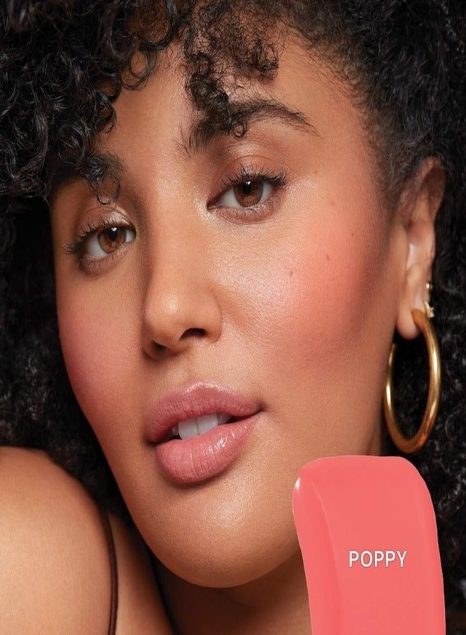 Dew Blush - Lightweight Blendable Liquid Blush, Poppy - bright coral 11g for a Natural Glow