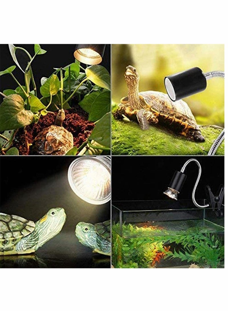 Aquarium Light 25W Tortoise Heat Lamp Heat Light for Reptile Pets 360° Adjustable Aquarium Heating Light E27 Clamp-on Pet Heating Emitter for Reptiles Amphibians Lizards Turtle Snakes