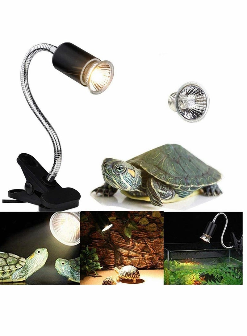 Aquarium Light 25W Tortoise Heat Lamp Heat Light for Reptile Pets 360° Adjustable Aquarium Heating Light E27 Clamp-on Pet Heating Emitter for Reptiles Amphibians Lizards Turtle Snakes