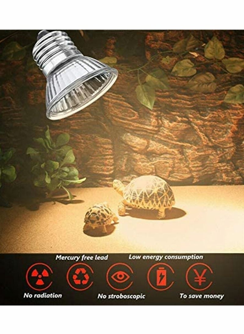 Aquarium Light 25W Tortoise Heat Lamp Heat Light for Reptile Pets 360° Adjustable Aquarium Heating Light E27 Clamp-on Pet Heating Emitter for Reptiles Amphibians Lizards Turtle Snakes