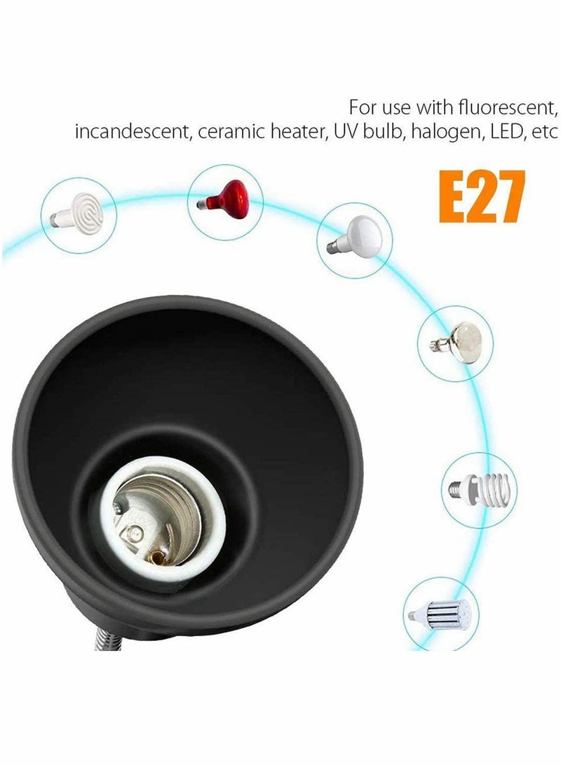 Aquarium Light 25W Tortoise Heat Lamp Heat Light for Reptile Pets 360° Adjustable Aquarium Heating Light E27 Clamp-on Pet Heating Emitter for Reptiles Amphibians Lizards Turtle Snakes
