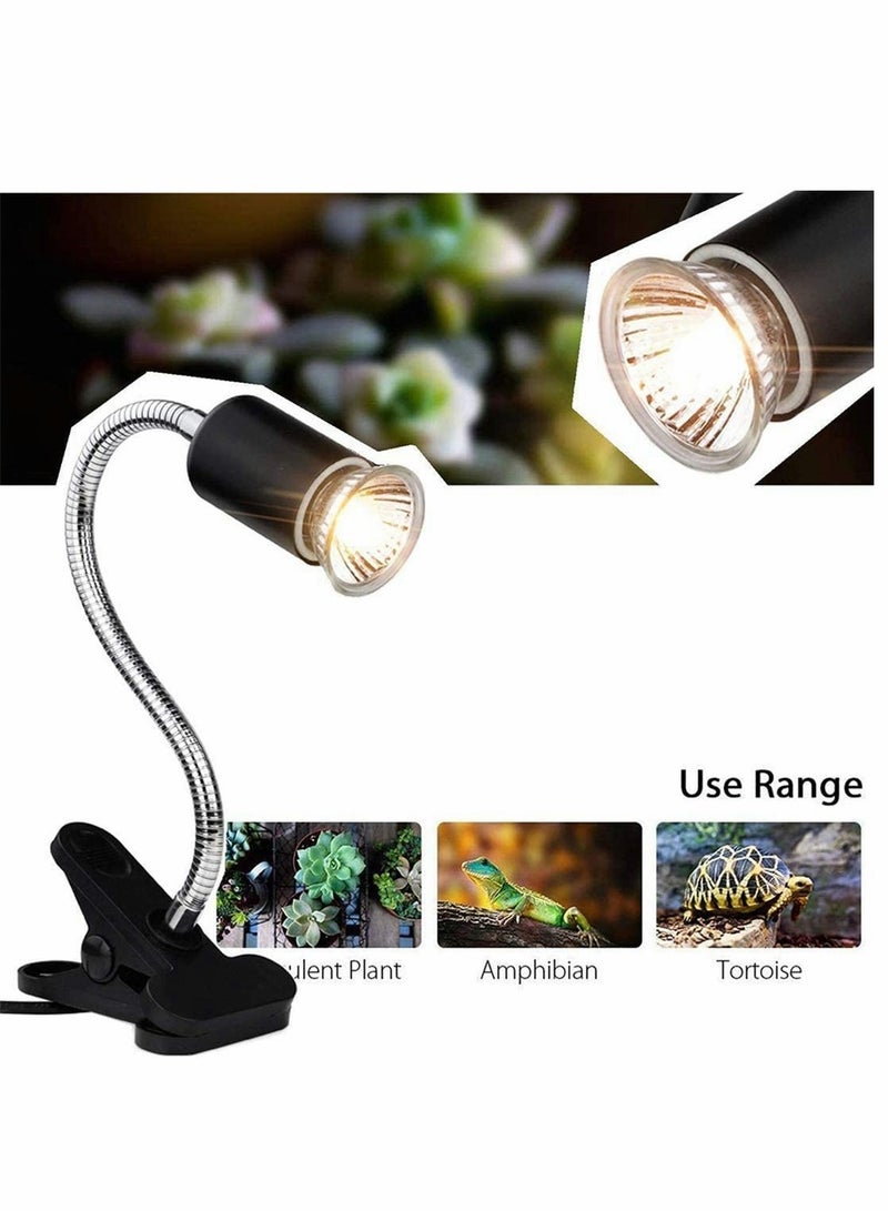 Aquarium Light 25W Tortoise Heat Lamp Heat Light for Reptile Pets 360° Adjustable Aquarium Heating Light E27 Clamp-on Pet Heating Emitter for Reptiles Amphibians Lizards Turtle Snakes