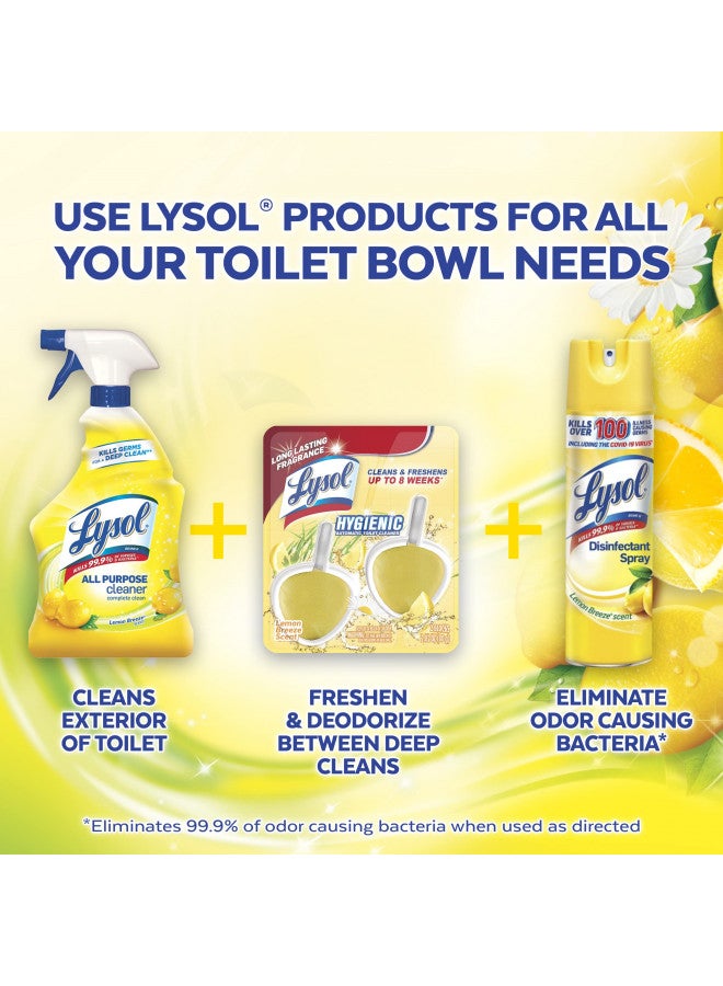 Lysol Automatic In-The-Bowl Toilet Cleaner, Cleans and Freshens Toilet Bowl, Lemon Breeze Scent, 2 Count (Pack of 1)